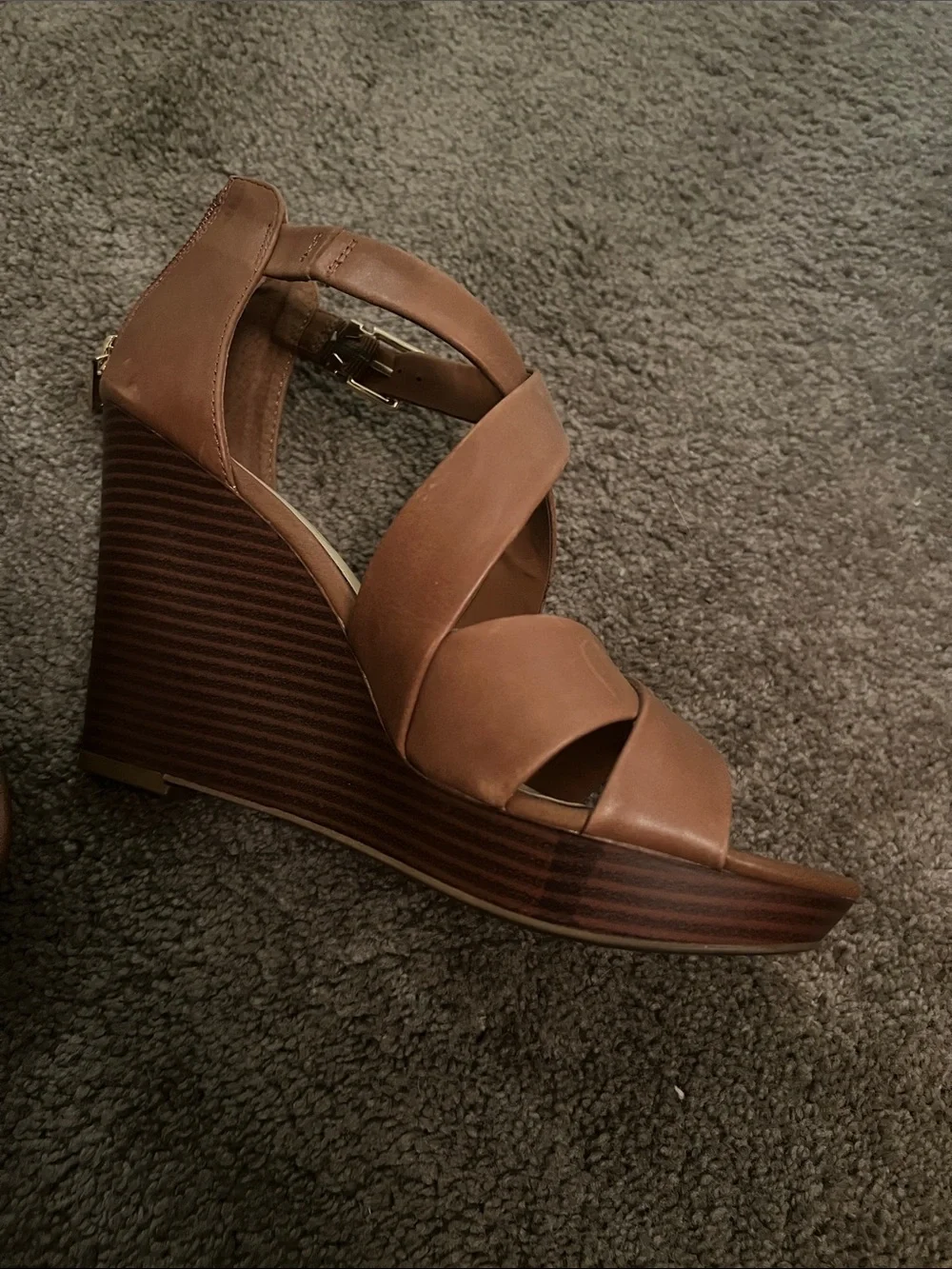 Jessica Simpson Tan Crisscross Heeled Sandals